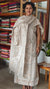 Light Beige Cross Stitch Embroidered Semi Tussar suit - MTV6 - B1