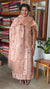 Light Peach Cross Stitch Embroidered semi Tussar suit - MTV6 -P1