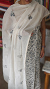 Off white embroidered Linen cotton suit