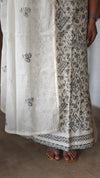 Off white embroidered Linen cotton suit