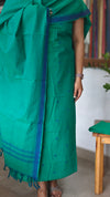 Green and blue handloom cotton suit