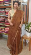 Olive Brown Organza saree with Pita Work Embroidery - TD16 - 3O