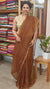 Olive Brown Organza saree with Pita Work Embroidery - TD16 - 3O