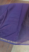 Wine shade organza saree with Pita Work Embroidery - TD16 - 4W