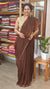 Dark Brown Organza Saree with Pita work Embroidery - TD16 - 6D