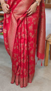 Chilli Red Banarasi Silk Saree - BLM8 - R1