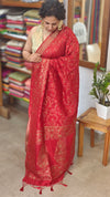 Chilli Red Banarasi Saree - BLM8 - R2