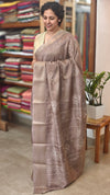 Taupe Shade Printed Semi Silk saree