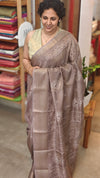 Taupe Shade Printed Semi Silk saree