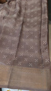 Taupe Shade Printed Semi Silk saree