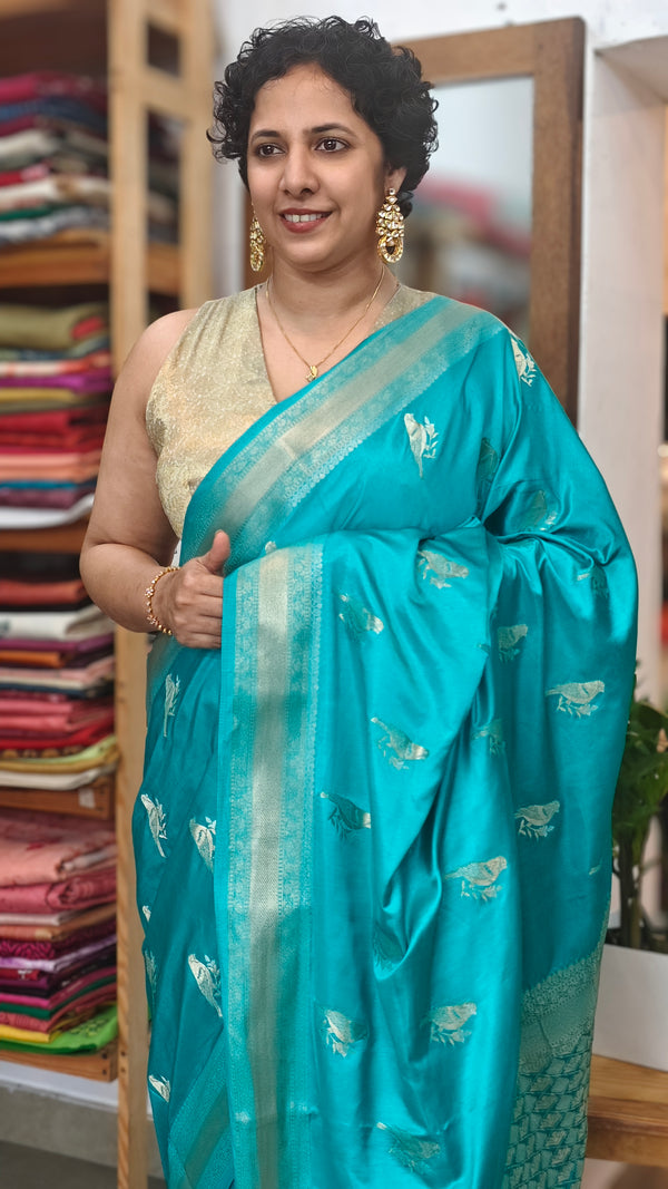 Sea Green Banarasi Saree