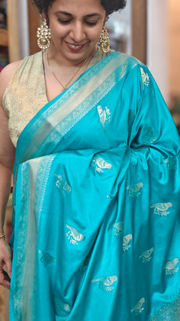 Sea Green Banarasi Saree