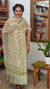 Cream Block Printed Cotton hakoba Suit - Cream, Green and Mustard - CNA8