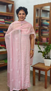 Baby Pink Embroidered Georgette suit - 7M3D