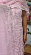 Baby Pink Embroidered Georgette suit - 7M3D