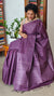 Palatinate Purple Lined Noil Tussar Silk Saree - CNL3