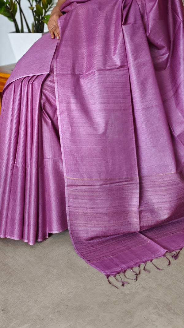 Lavender Noil Tussar Silk Saree - CNL3