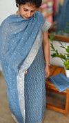Blue Banarasi Georgette Suit - 5FSD