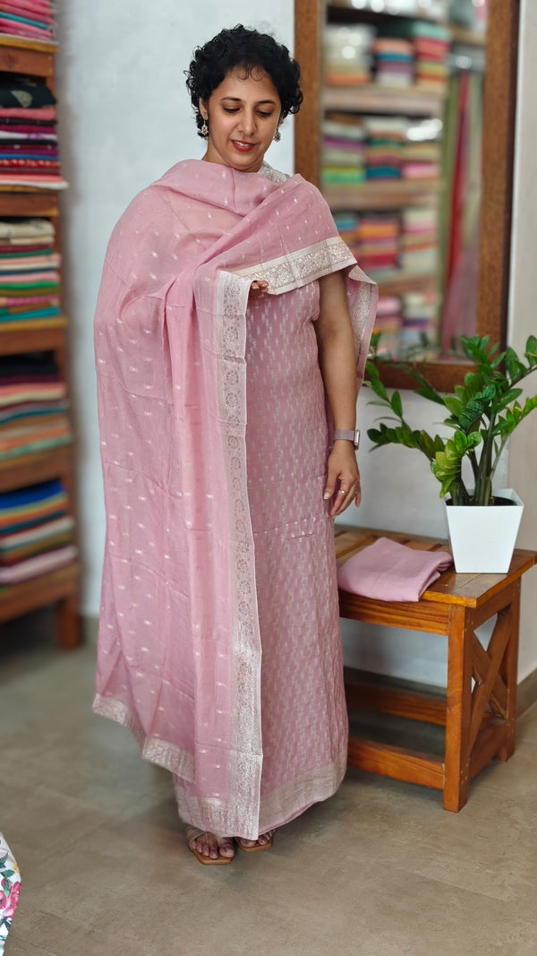 Pastel Pink Georgette Banarasi Suit - 5FSD