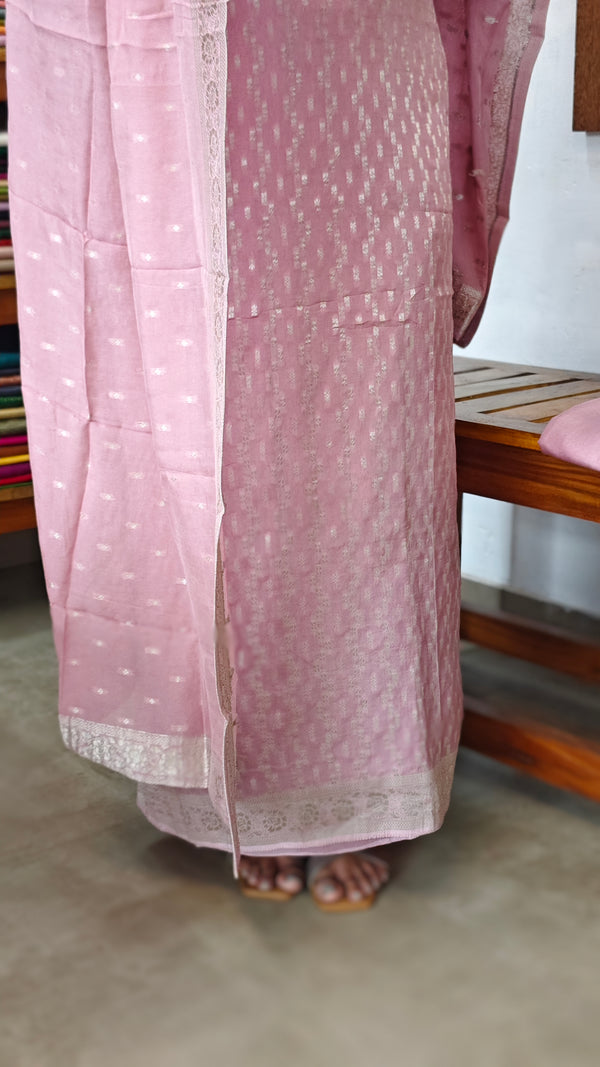 Pastel Pink Georgette Banarasi Suit - 5FSD