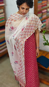 Pink cotton suit with chanderi dupatta