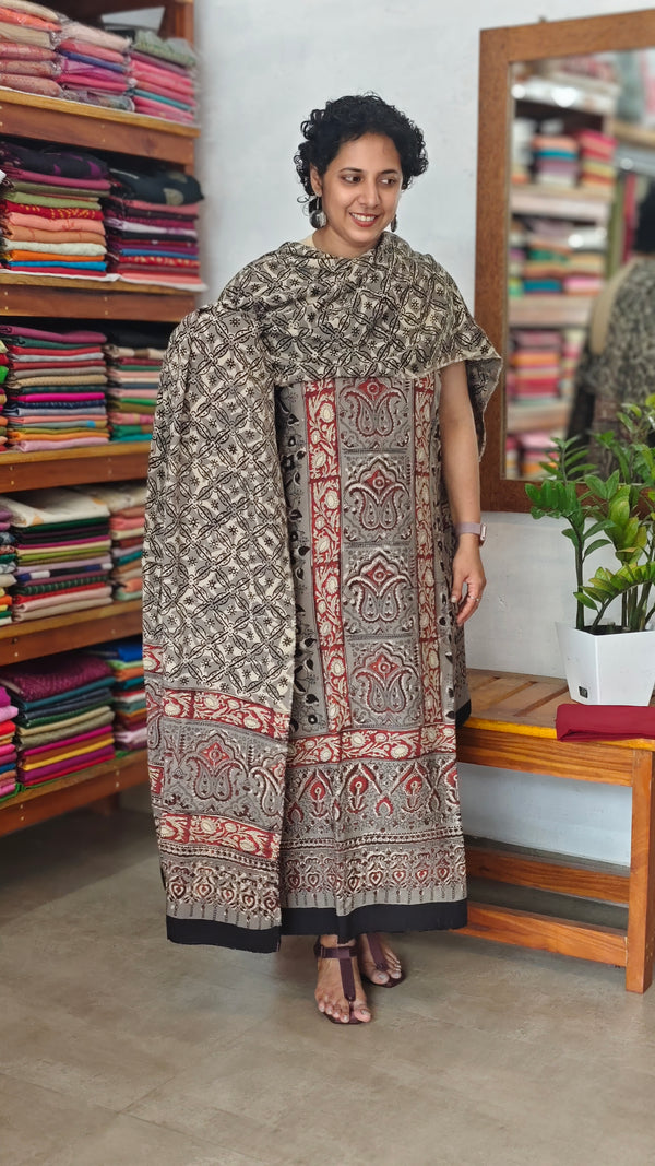 Grey and brick red Modal cotton suit