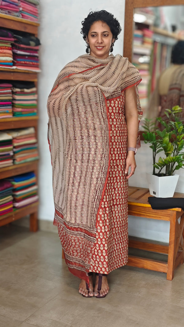 Cotton Suit with Kota doria dupatta
