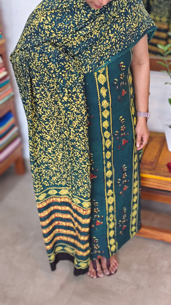 Green and Yellow Modal Cotton Suit