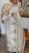 Off white and mustard Block Printed Cotton Suit