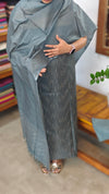 Smoky green Viscose tussar silk suit