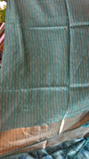 Peacock Blue Printed Tussar Silk Saree