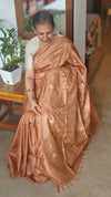 Golden Brown Tussar Silk Saree - FSM8