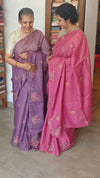 Pink Embroidered Silky Kota Saree - JCX