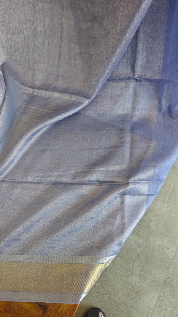 Purple Linen Silk Saree - DR42