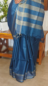 Blue Woven Semi Tussar Silk Saree - TF51
