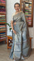 Metallic Grey tussar tissue saree - CCK3