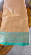 Peach Ganga Jamuna Banarasi Tissue Saree