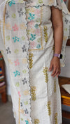 Cream Hakoba Block Print Suit