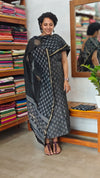 Black Block Printed Chanderi Silk Suit - MC059