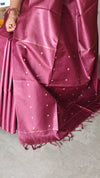 Burgundy Tussar Silk saree