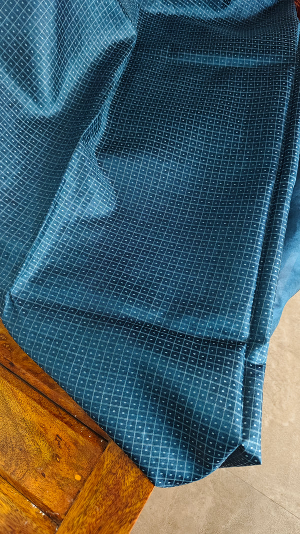 Azure Blue Embroidered Silk Saree - 733C