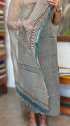Teal and beige kota doria suit - GD331