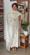 Cream Tussar Silk Suit - FNA4