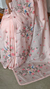 Pink Silky Kota Cross Stitch Embroidered Saree - SKC5