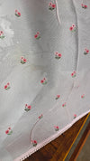 Lilac Silky Kota Cross Stitch Embroidered Saree - SKC5