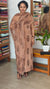 Brown block printed cotton suit with kota doria dupatta