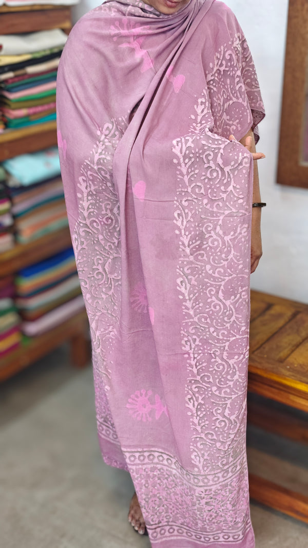 Lilac ajrakh printed modal cotton suit