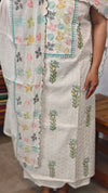 Cream and teal hakoba cotton suit