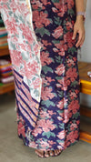Indigo floral printed chanderi silk Suit - MC059
