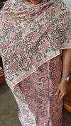Peach Floral Printed Chanderi Silk Suit - MC059